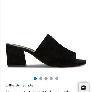 Little Burgundy Heeled Leather Mules